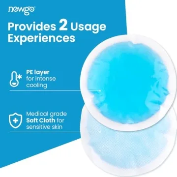 NEWGO Small Ice Packs for Injuries, 6 Pack Round Ice Packs for Face, Hot and Cold Gel Ice Pack Circular Cold Compress with Cloth Backing & Sleeve for Pain Relief, Toothaches, Breast Surgery