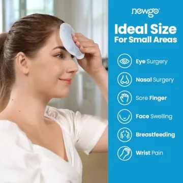 NEWGO Small Ice Packs for Injuries, 6 Pack Round Ice Packs for Face, Hot and Cold Gel Ice Pack Circular Cold Compress with Cloth Backing & Sleeve for Pain Relief, Toothaches, Breast Surgery