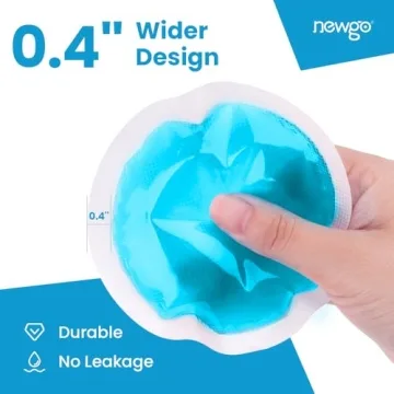 NEWGO Small Ice Packs for Injuries, 6 Pack Round Ice Packs for Face, Hot and Cold Gel Ice Pack Circular Cold Compress with Cloth Backing & Sleeve for Pain Relief, Toothaches, Breast Surgery