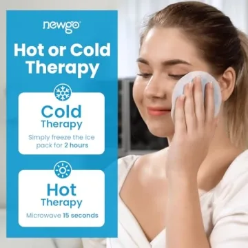 NEWGO Small Ice Packs for Injuries, 6 Pack Round Ice Packs for Face, Hot and Cold Gel Ice Pack Circular Cold Compress with Cloth Backing & Sleeve for Pain Relief, Toothaches, Breast Surgery