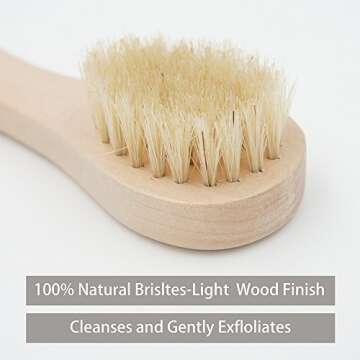 Wooden Facial Cleansing Brush Natural Bristles Wood Handle Wash Clean Exfoliate Scrub Cleaning Brush...