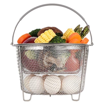 AOZITA Steamer Basket for Instant Pot Accessories - 2 Tier Stackable Quality Stainless Steel Mesh wi...