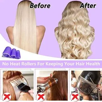 Hair Rollers Set, 61pcs 3 Sizes with Clips & Comb Self Grip Holding Hair Rollers Curlers for Long Medium Short Thick Fine Thin Hair Bangs Volume,Travel Bag Packag