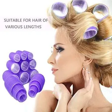 Hair Rollers Set, 61pcs 3 Sizes with Clips & Comb Self Grip Holding Hair Rollers Curlers for Long Medium Short Thick Fine Thin Hair Bangs Volume,Travel Bag Packag
