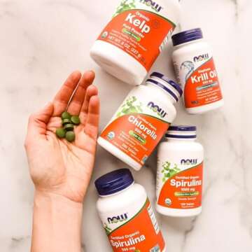 NOW Foods Supplements, Organic Chlorella 500 mg with naturally occurring Chlorophyll, Beta-Carotene, mixed Carotenoids, Vitamin C, Iron and Protein, 200 Tablets