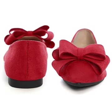 Elegant Stunner Bowknot Flats for Women Comfortable Red