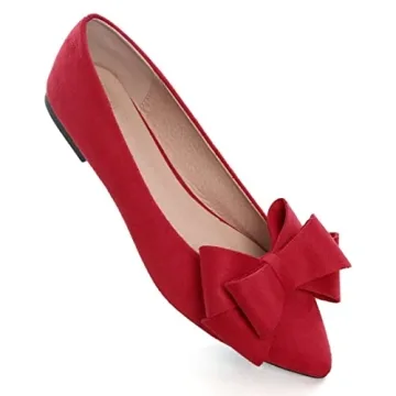 Elegant Stunner Bowknot Flats for Women Comfortable Red