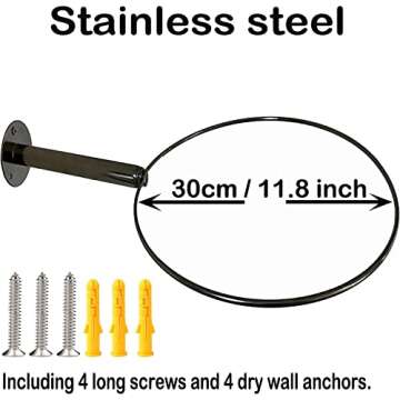 Wall Mounted Stainless Steel Exercise Ball Holder, Sturdy Yoga Ball Storage Rack, Stability ball Dis...