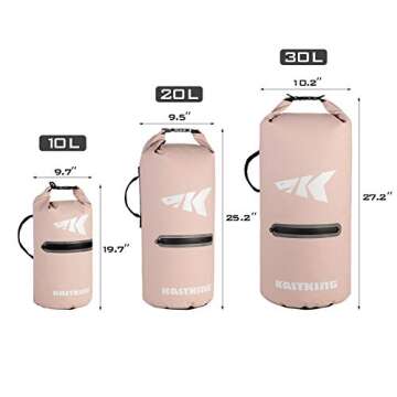 KastKing Cyclone Seal Dry Bag - Best-in-Class 100% Waterproof Bag with Phone Case Front Zippered Pocket,Perfect for Beach,Fishing, Kayaking,Boating,Hiking,Camping,Pink,20L