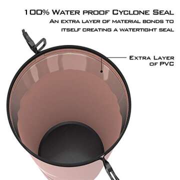 KastKing Cyclone Seal Dry Bag - Best-in-Class 100% Waterproof Bag with Phone Case Front Zippered Pocket,Perfect for Beach,Fishing, Kayaking,Boating,Hiking,Camping,Pink,20L