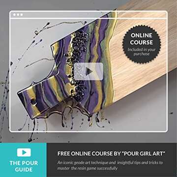 MEYSPRING Geode Art Collection - The Ultimate Set of Epoxy Resin Color Pigment with Resin Art Online Course - Metallic Pigment, Mica Powder, and Fine Glitter - Resin Supplies