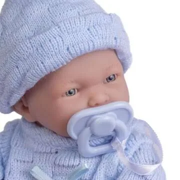 JC Toys - Mini La Newborn First Day | Anatomically Correct Real Boy Baby Doll | 9.5" All-Vinyl | Includes Knit Outfit, Hat and Pacifier | Designed by Berenguer | Ages 2+