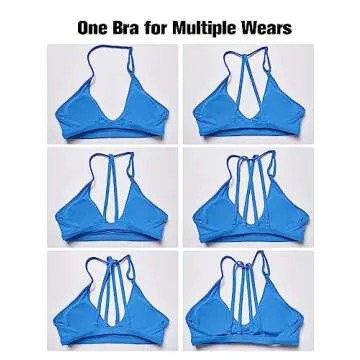 YEOREO Workout Sports Bras for Women Padded Backless Gym Bra Lorelie Light Impact Strappy Criss Cross Yoga Crop Top Blue M