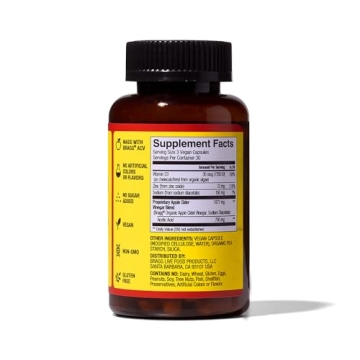 Bragg ACV Capsules with Vitamin D and Zinc for Immune Support