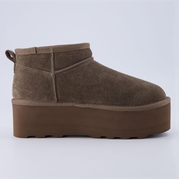 CUSHIONAIRE Hippy Women’s Platform Ankle Boots in Taupe