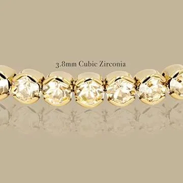 HOT JEWELRY BOX 14K Gold Plated Tennis Bracelet | Gold Bangle Jewelry Bracelets for Women | Aesthetic Accessories with Exquisite CZ and Adjustable Memory Wire for Easy Fit on Any Wrist size