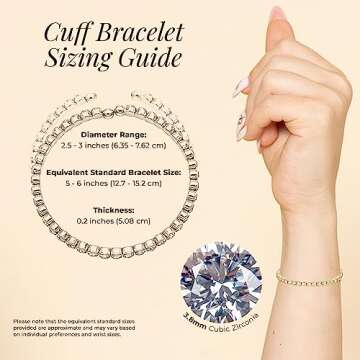 HOT JEWELRY BOX 14K Gold Plated Tennis Bracelet | Gold Bangle Jewelry Bracelets for Women | Aesthetic Accessories with Exquisite CZ and Adjustable Memory Wire for Easy Fit on Any Wrist size