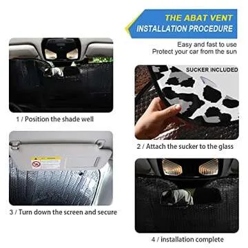 WELLDAY Car Windshield Sunshade Black and White Leopard Trucks Auto Blocks Sun Visor Keep Your Vehic...