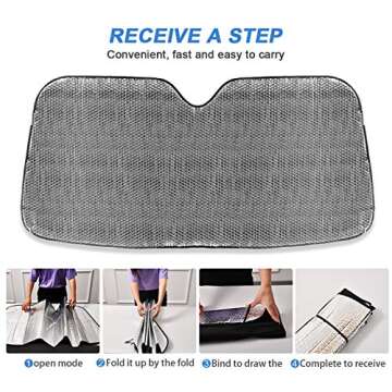 WELLDAY Car Windshield Sunshade Black and White Leopard Trucks Auto Blocks Sun Visor Keep Your Vehicle Cool UV and Heat Reflector