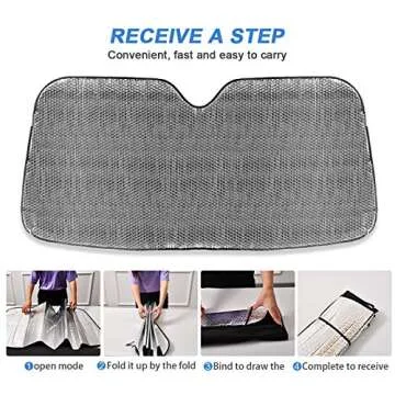 WELLDAY Car Windshield Sunshade Black and White Leopard Trucks Auto Blocks Sun Visor Keep Your Vehicle Cool UV and Heat Reflector