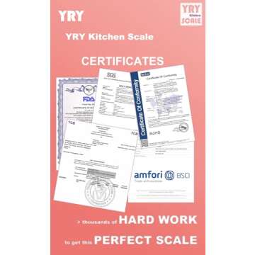 YRY Pink Kitchen Scale - Large LCD, Tare Function, 11 lbs Capacity, 0.03 oz Precise Graduation - Perfect Food Scale for Baking & Cooking, ML & Oz Unit for Liquids and Solids (Pink 5kg/1g)