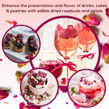 Dried Rose Petals and Buds - Edible Flowers for Crafts and Baking