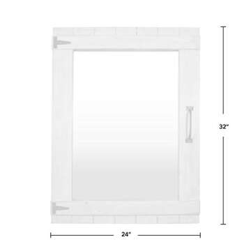 FirsTime & Co. Cottage Door Wall Mirror, 32"H x 24"W, Rustic White