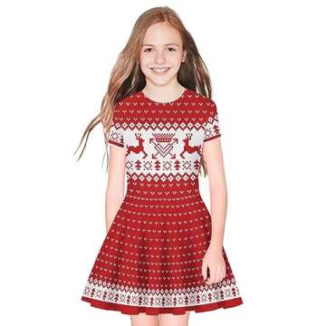 Yolsun Ugly Sweater Dress for Girls Christmas Costume