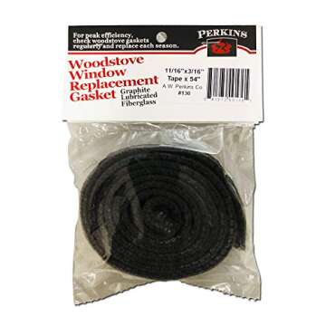 Fireplace AWP130 Self Stick Adhesive Gasket Wood Pellet Stove Window Glass Door Black Tape
