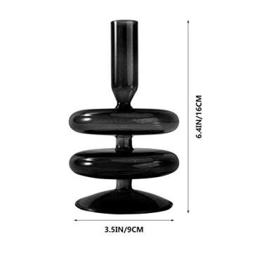 KESYOO Glass Taper Candle Holder Candlestick Holders Pillar Candle Stand Home Decor for Wedding Vale...