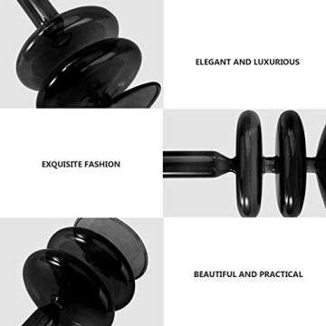 KESYOO Glass Taper Candle Holder Candlestick Holders Pillar Candle Stand Home Decor for Wedding Valentines Day Birthday Party Centerpiece Black