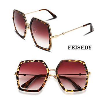 FEISEDY Retro Square Sunglasses for Women Stylish and Unique