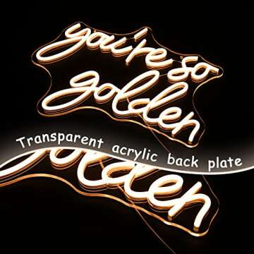 Alkkign “You're So Golden” Neon Sign Warm Neon Signs Dimmable Letter Neon Lights for Wall Decor USB Powered with Switch for Wedding, Engagement Birthday Party Bar Pub Club