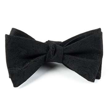 Woven Silk Black Designer Paisley Self-Tie Bow Tie