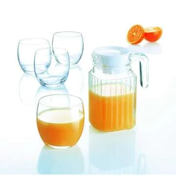 Luminarc Quadro 16.75-Ounce Jug/Pitcher with White Lid