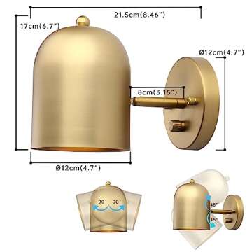 Pathson Set of 2 Modern Brass Finish Wall Sconces