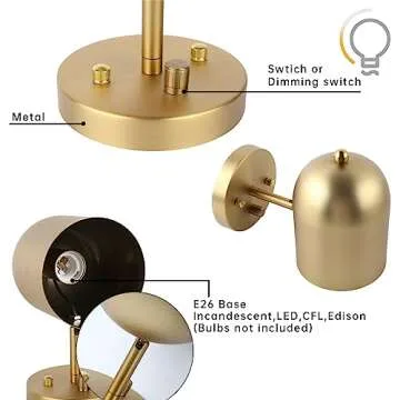Pathson Set of 2 Modern Brass Finish Wall Sconces