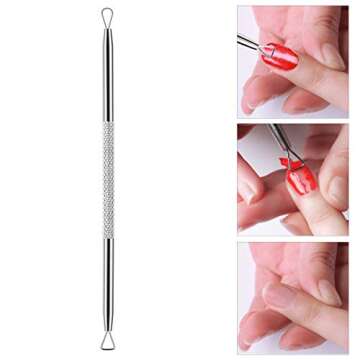 975 Pieces Lint Free Nail Art Gel Polish Remover Cotton Pad Nail Wipe With 1 Pcs Cuticle Double Head Pusher Remover Tool