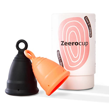 Zeerocup Reusable Menstrual Cup 2 Pack - Small & Large Soft Medical-Grade Silicone Period Cups with ...