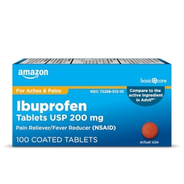 Amazon Basic Care Ibuprofen Tablets 200 mg - Fast Acting Pain Relief