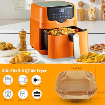 150pcs Non-Stick Air Fryer Paper Liners - 8.7 Inch
