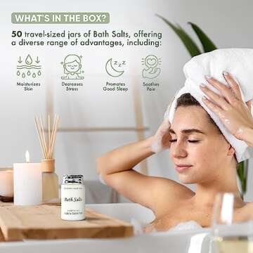 Soothing Aloe & Green Tea Bath Salts | 1.2oz Single-Use Hospitality/Travel Size Jar | Case of 50