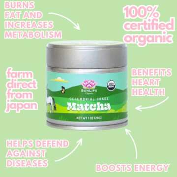 Sunlife Organics Organic Matcha Green Tea Powder 30g