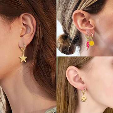Vibrant College Style Earrings in 9/18 Pairs for Young Fashion