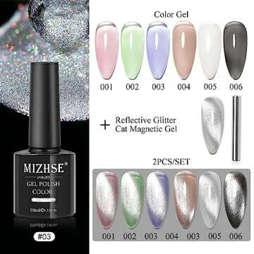 MIZHSE Silver Cat Eye Gel Polish for Stunning Nail Art