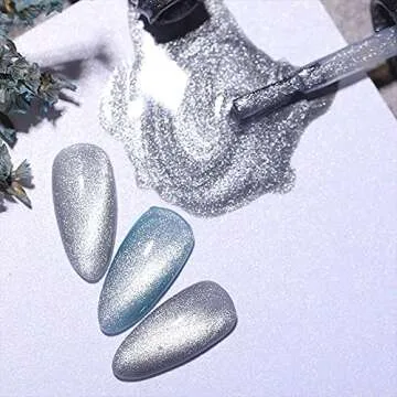MIZHSE Silver Cat Eye Gel Polish for Stunning Nail Art