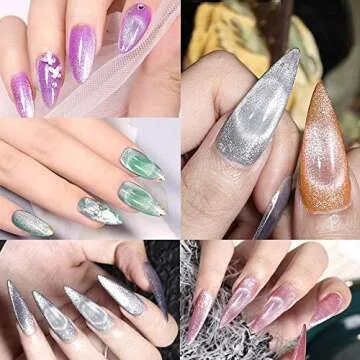 MIZHSE Silver Cat Eye Gel Polish for Stunning Nail Art