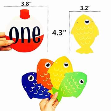 JeVenis Ofishally One Decoration The Big One Banner Gone Fishing Cake Topper Fishing Party Decor Fish Hanging Swirl Decorations The Big One Party Decoration