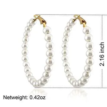 Elegant Pearl Hoop Earrings for Women - Fashion Jewelry