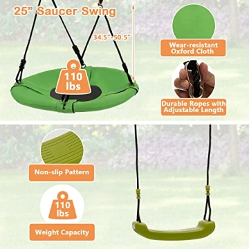 HONEY JOY 7-in-1 Outdoor Swing Set for Kids